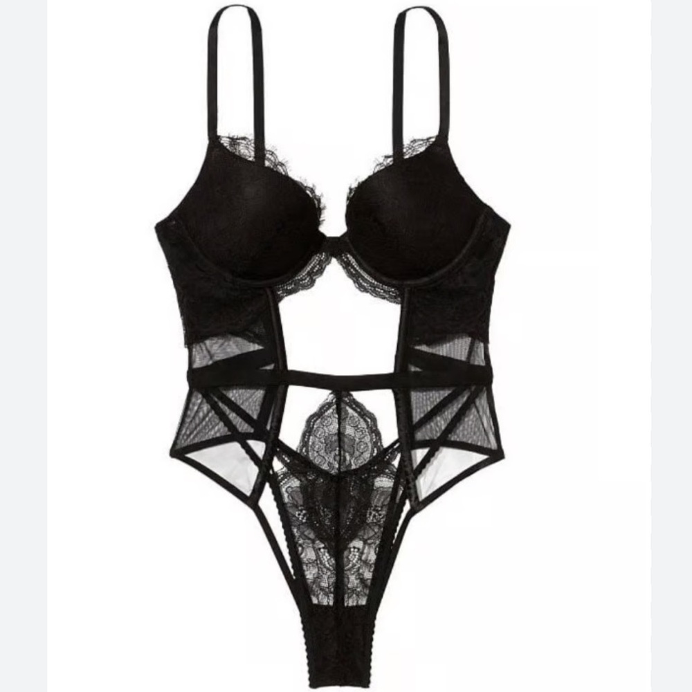 Victoria's Secret Black Lace Bodysuit